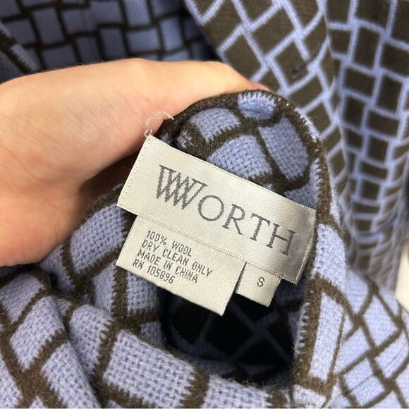Worth Reversible 100% Wool Plaid Coat Size S - Picture 6 of 9